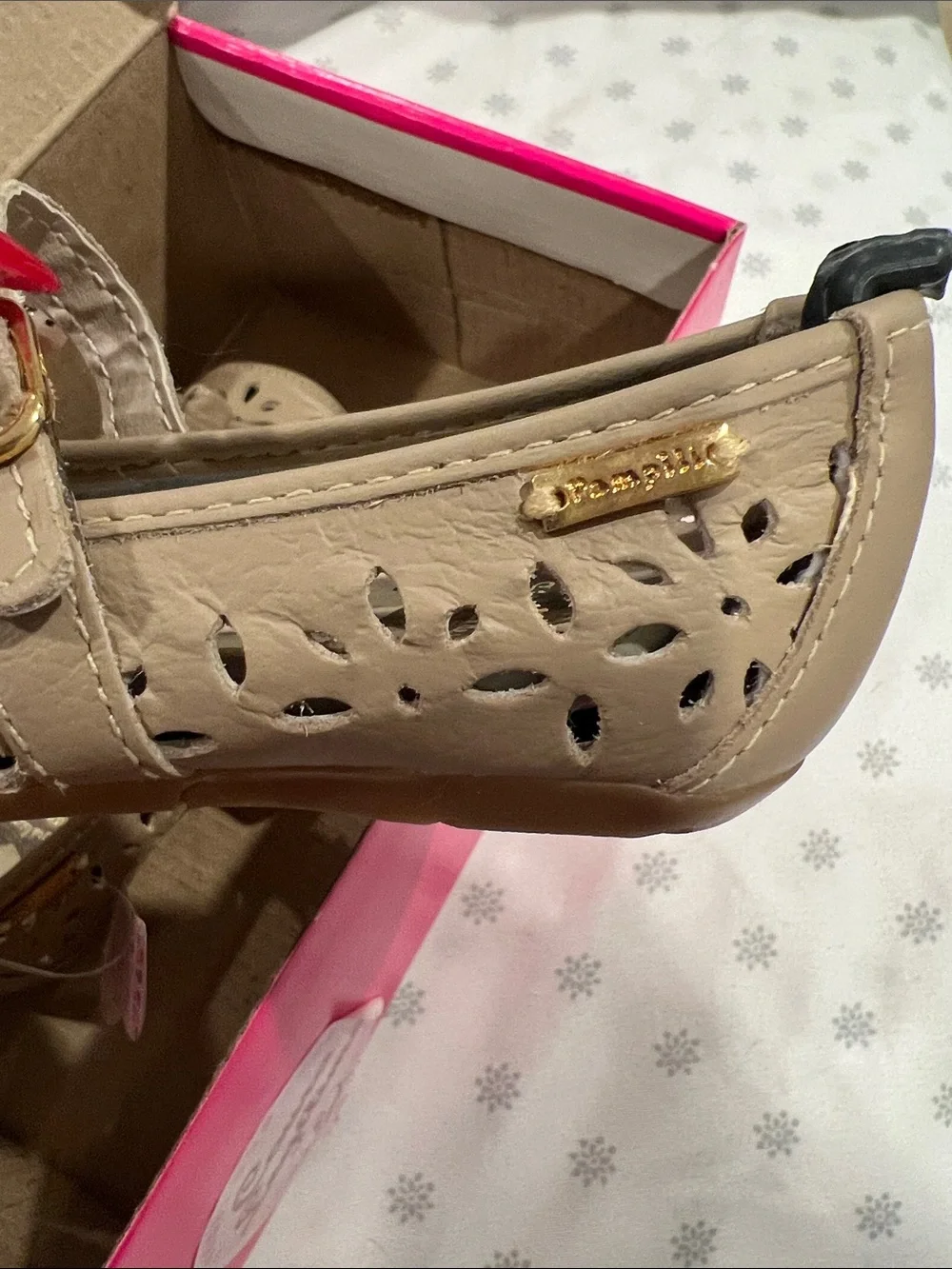 Pampili Girls' Cream Bow Mary Jane Shoes